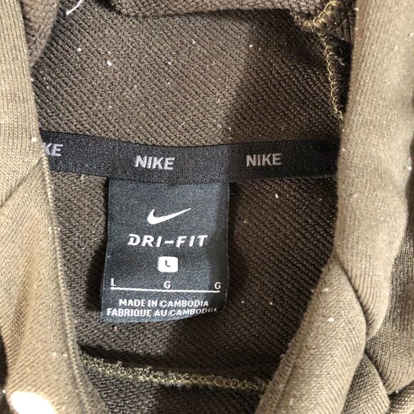 Nike Hoodie Mens Large Green Logo Dri-Fit Swoosh‎ Pullover Sportswear Sweatshirt - Picture 10 of 13